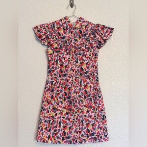 Jourden Pink Mini Sheath Dress with Cap Flutter Sleeves - Women Size 42